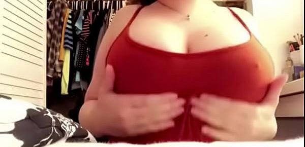  drop beatiful tits in red